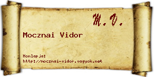 Mocznai Vidor névjegykártya